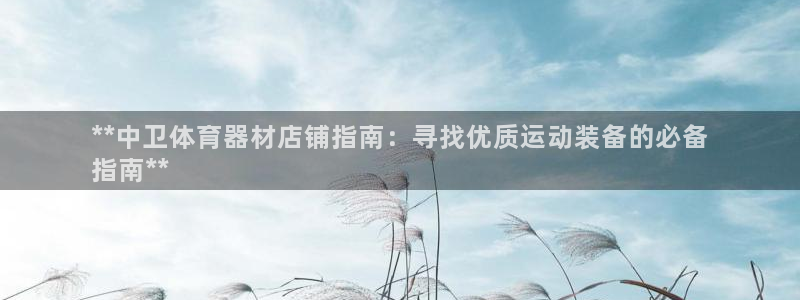 耀世娱乐平台官网登录入口手机版：**中卫体育器材店铺